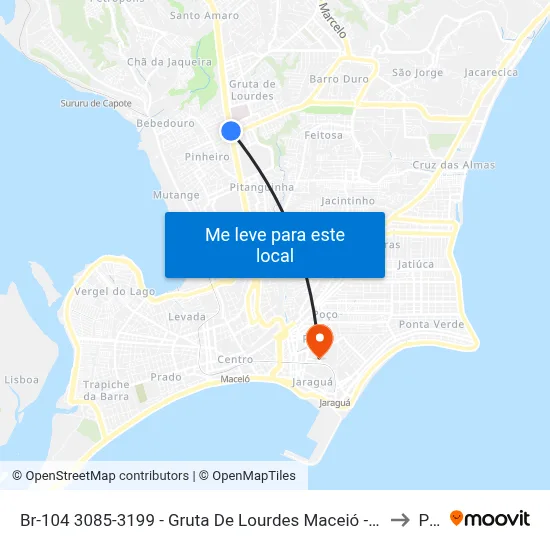 Br-104 3085-3199 - Gruta De Lourdes Maceió - Al República Federativa Do Brasil to Poço map