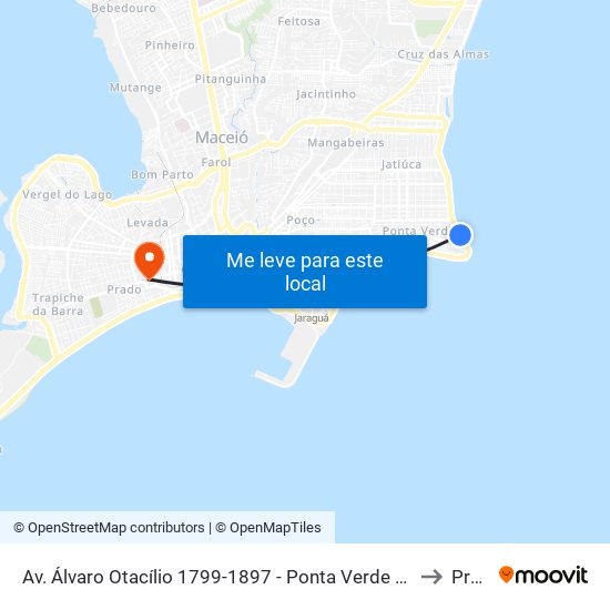 Av. Álvaro Otacílio 1799-1897 - Ponta Verde Maceió - Al Brazil to Prado map