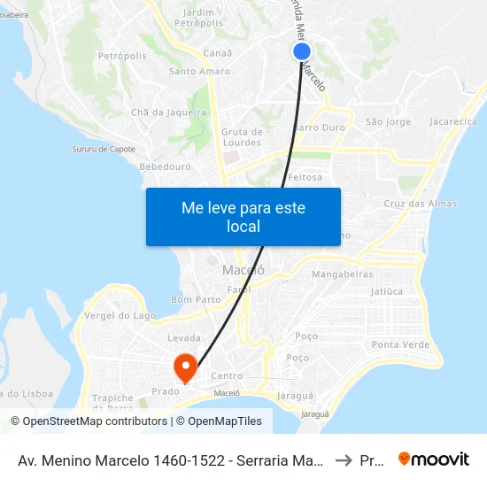 Av. Menino Marcelo 1460-1522 - Serraria Maceió - Al Brazil to Prado map