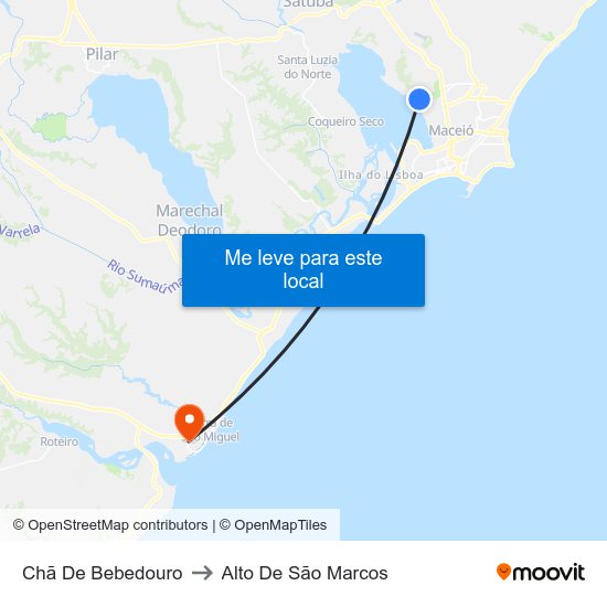 Chã De Bebedouro to Alto De São Marcos map