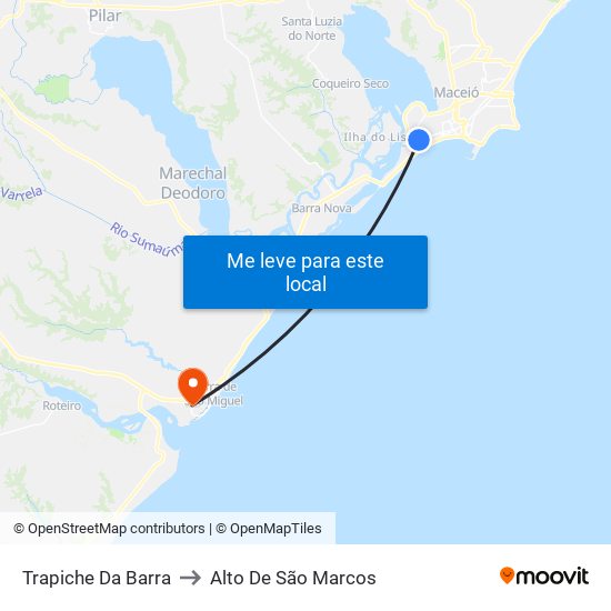 Trapiche Da Barra to Alto De São Marcos map