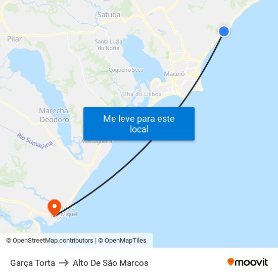 Garça Torta to Alto De São Marcos map