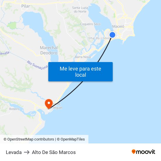 Levada to Alto De São Marcos map