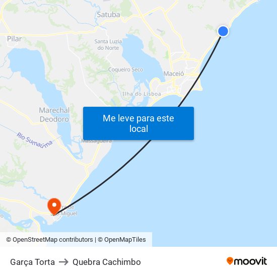 Garça Torta to Quebra Cachimbo map