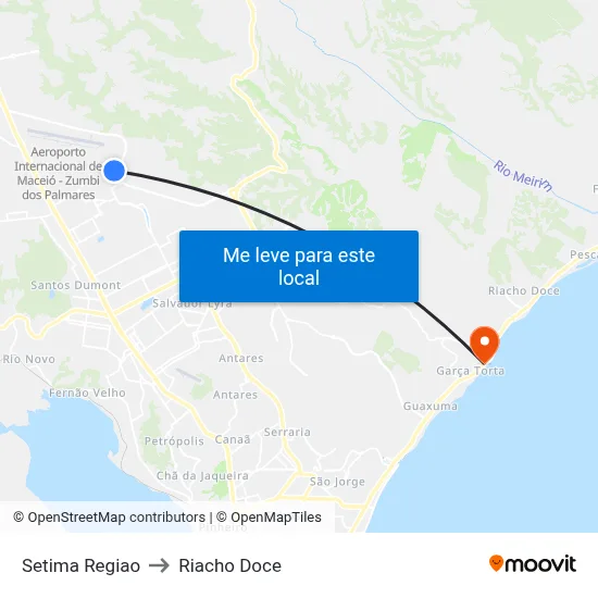 Setima Regiao to Riacho Doce map