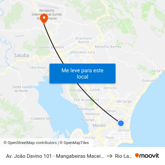 Av. João Davino 101 - Mangabeiras Maceió - Al Brasil to Rio Largo map
