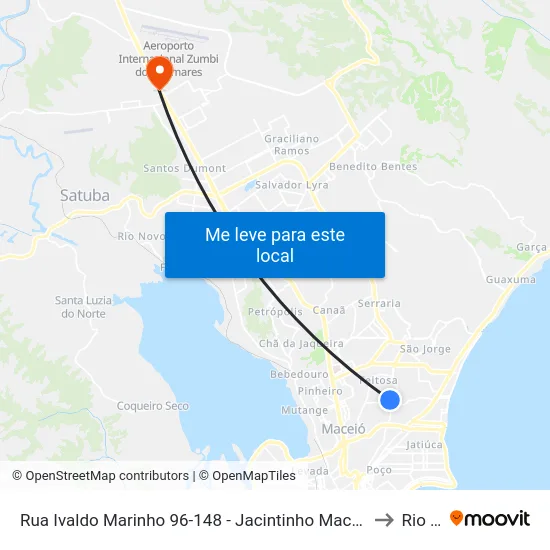 Rua Ivaldo Marinho 96-148 - Jacintinho Maceió - Al República Federativa Do Brasil to Rio Largo map