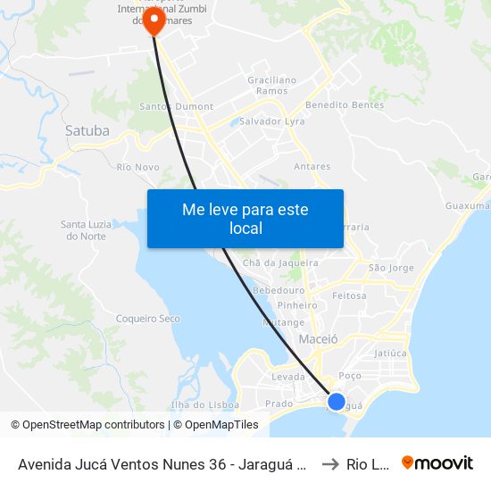 Avenida Jucá Ventos Nunes 36 - Jaraguá Maceió - Al Brasil to Rio Largo map