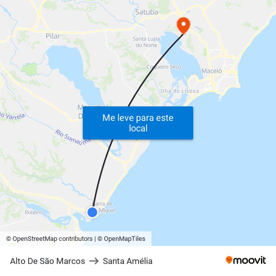 Alto De São Marcos to Santa Amélia map