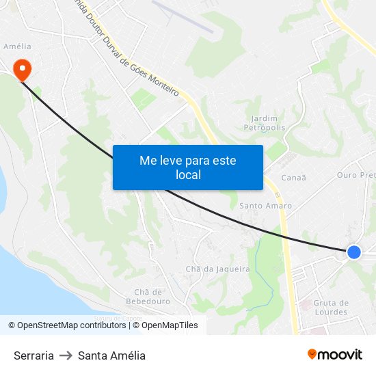 Serraria to Santa Amélia map