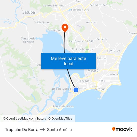 Trapiche Da Barra to Santa Amélia map