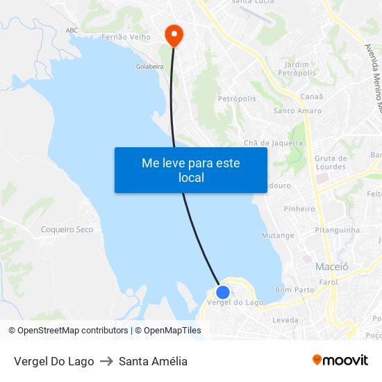 Vergel Do Lago to Santa Amélia map