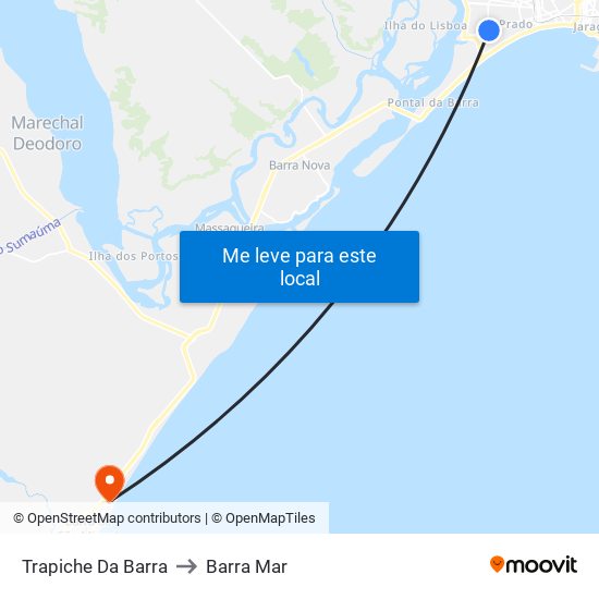 Trapiche Da Barra to Barra Mar map