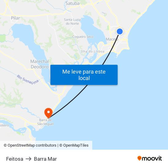 Feitosa to Barra Mar map