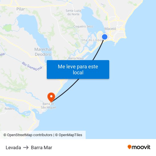 Levada to Barra Mar map