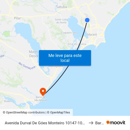 Avenida Durval De Góes Monteiro 10147-10213 - Tabuleiro Do Martins Maceió - Al Brasil to Barra Mar map