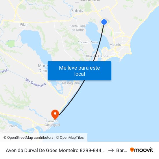 Avenida Durval De Góes Monteiro 8299-8445 - Tabuleiro Do Martins Maceió - Al Brasil to Barra Mar map
