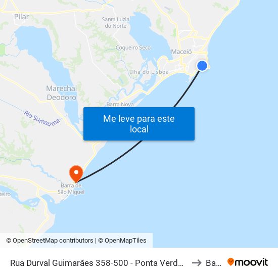 Rua Durval Guimarães 358-500 - Ponta Verde Maceió - Al 57035-060 República Federativa Do Brasil to Barra Mar map