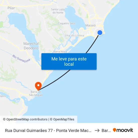 Rua Durval Guimarães 77 - Ponta Verde Maceió - Al 57035-060 República Federativa Do Brasil to Barra Mar map