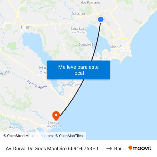 Av. Durval De Góes Monteiro 6691-6763 - Tabuleiro Do Martins Maceió - Al Brasil to Barra Mar map