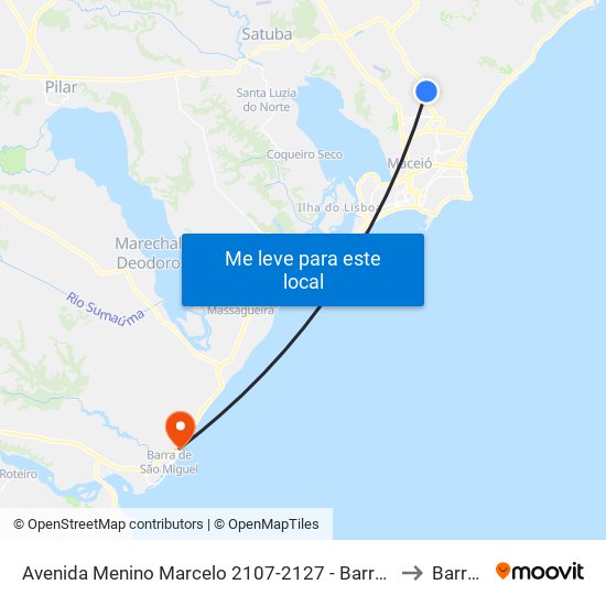 Avenida Menino Marcelo 2107-2127 - Barro Duro Maceió - Al Brasil to Barra Mar map