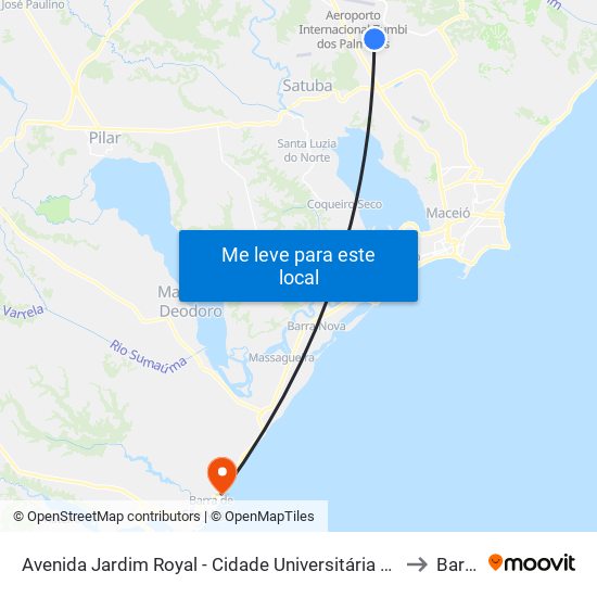Avenida Jardim Royal - Cidade Universitária Maceió - Al República Federativa Do Brasil to Barra Mar map