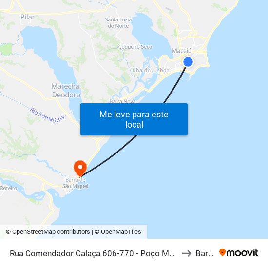 Rua Comendador Calaça 606-770 - Poço Maceió - Al República Federativa Do Brasil to Barra Mar map