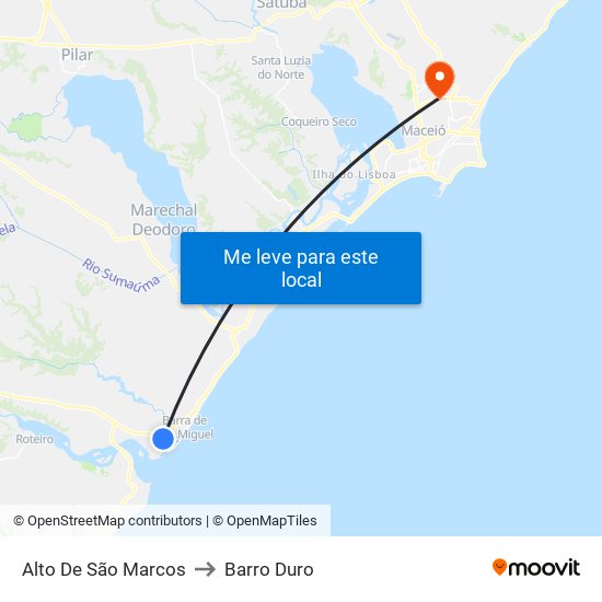 Alto De São Marcos to Barro Duro map