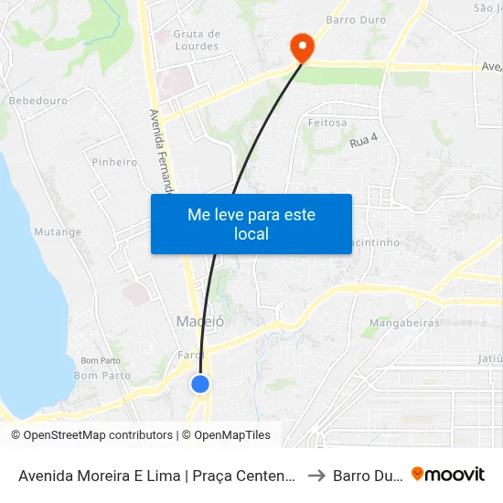 Avenida Moreira E Lima | Praça Centenário to Barro Duro map