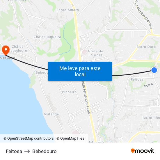 Feitosa to Bebedouro map