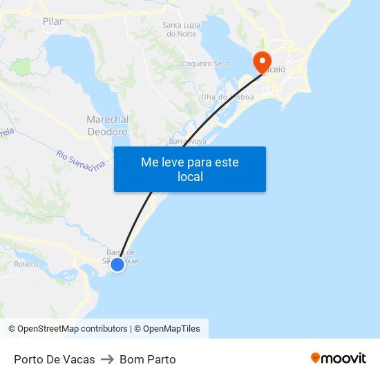 Porto De Vacas to Bom Parto map