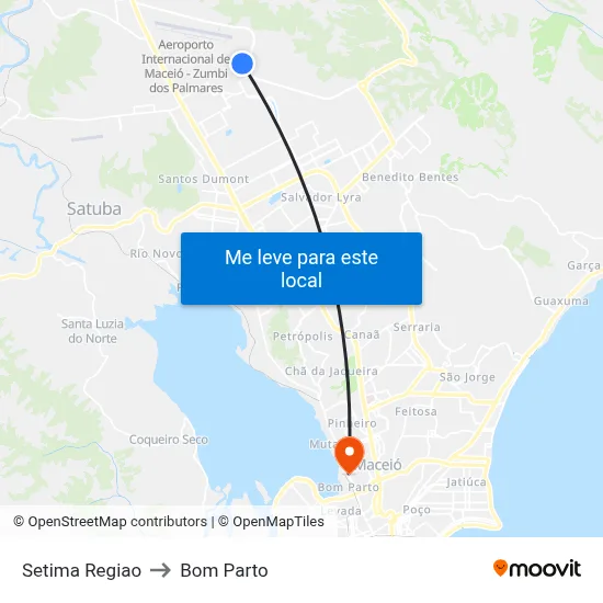 Setima Regiao to Bom Parto map