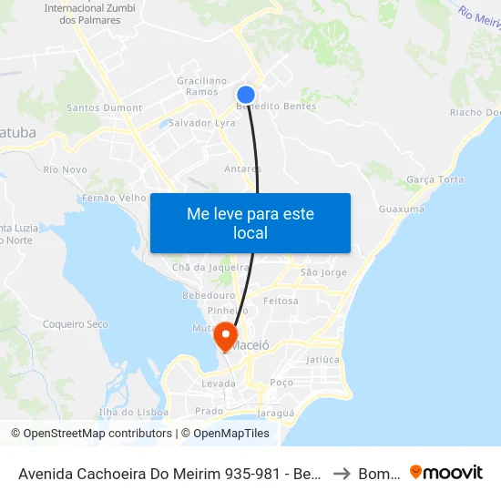 Avenida Cachoeira Do Meirim 935-981 - Benedito Bentes Maceió - Al Brasil to Bom Parto map