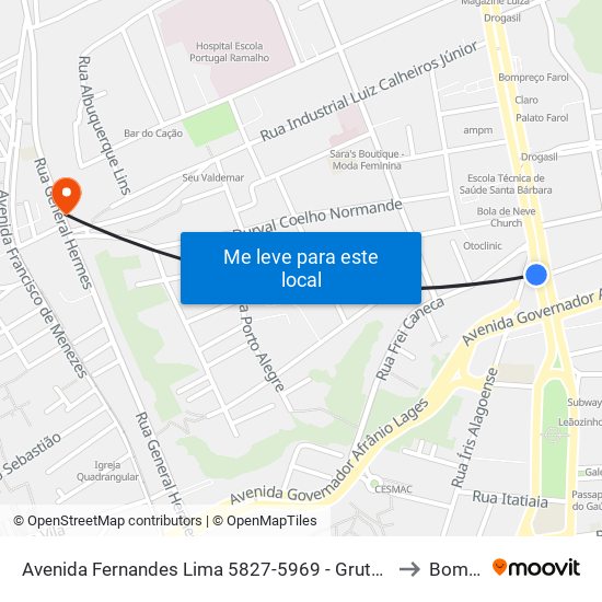 Avenida Fernandes Lima 5827-5969 - Gruta De Lourdes Maceió - Al Brazil to Bom Parto map