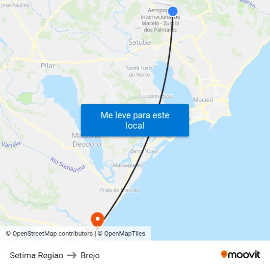 Setima Regiao to Brejo map