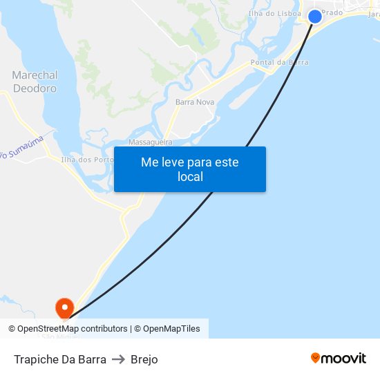 Trapiche Da Barra to Brejo map