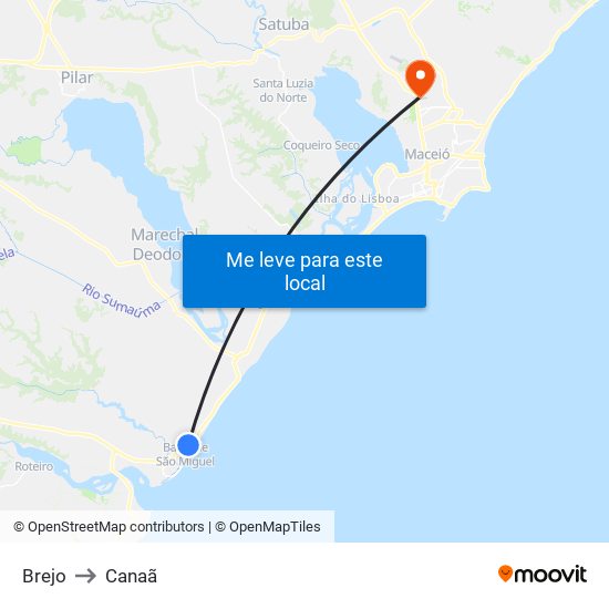 Brejo to Canaã map