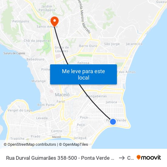 Rua Durval Guimarães 358-500 - Ponta Verde Maceió - Al 57035-060 República Federativa Do Brasil to Canaã map