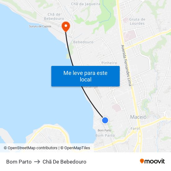 Bom Parto to Chã De Bebedouro map
