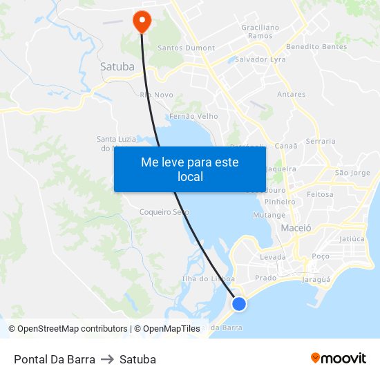 Pontal Da Barra to Satuba map