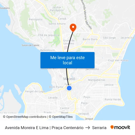 Avenida Moreira E Lima | Praça Centenário to Serraria map