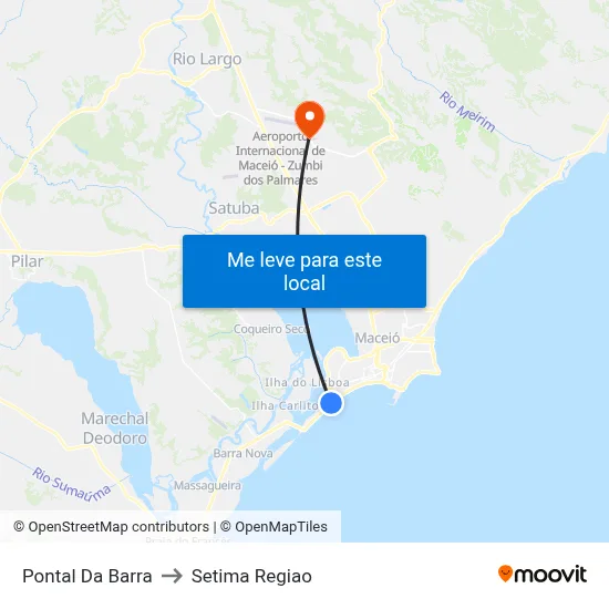 Pontal Da Barra to Setima Regiao map