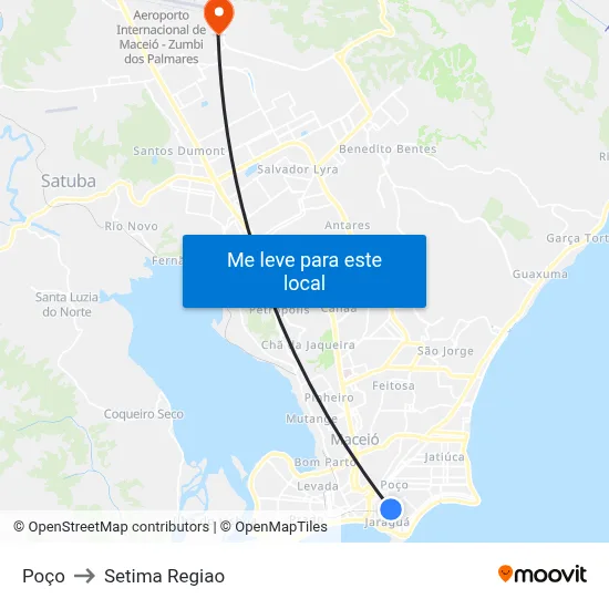 Poço to Setima Regiao map