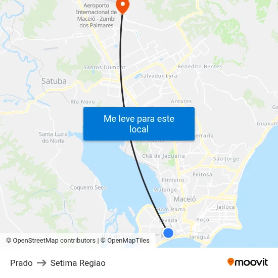 Prado to Setima Regiao map