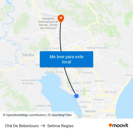 Chã De Bebedouro to Setima Regiao map