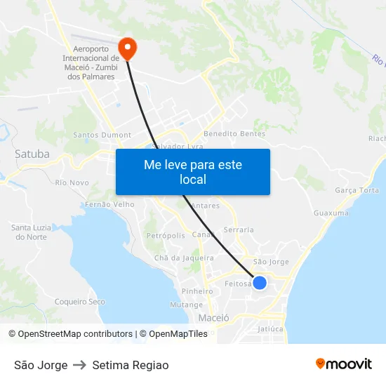 São Jorge to Setima Regiao map