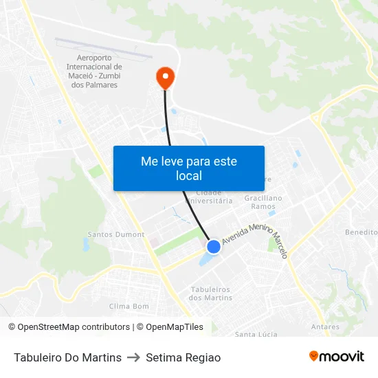 Tabuleiro Do Martins to Setima Regiao map