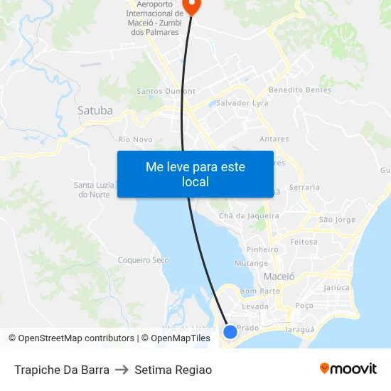 Trapiche Da Barra to Setima Regiao map