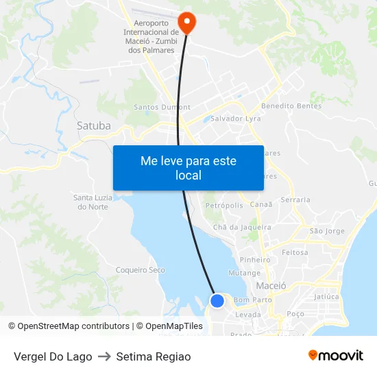 Vergel Do Lago to Setima Regiao map