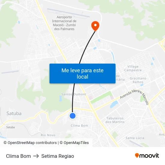 Clima Bom to Setima Regiao map